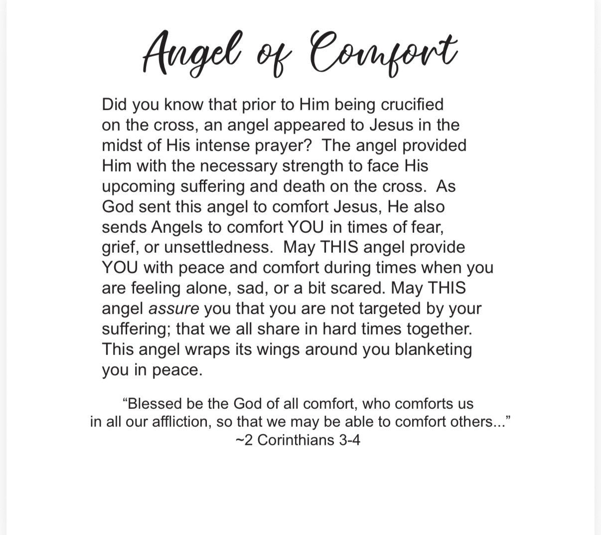 Acrylic Angel of Comfort