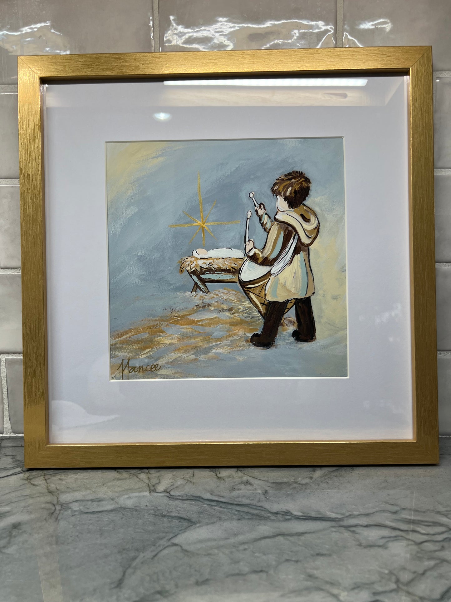 Little Drummer Boy 12 x 12 matted and framed Print
