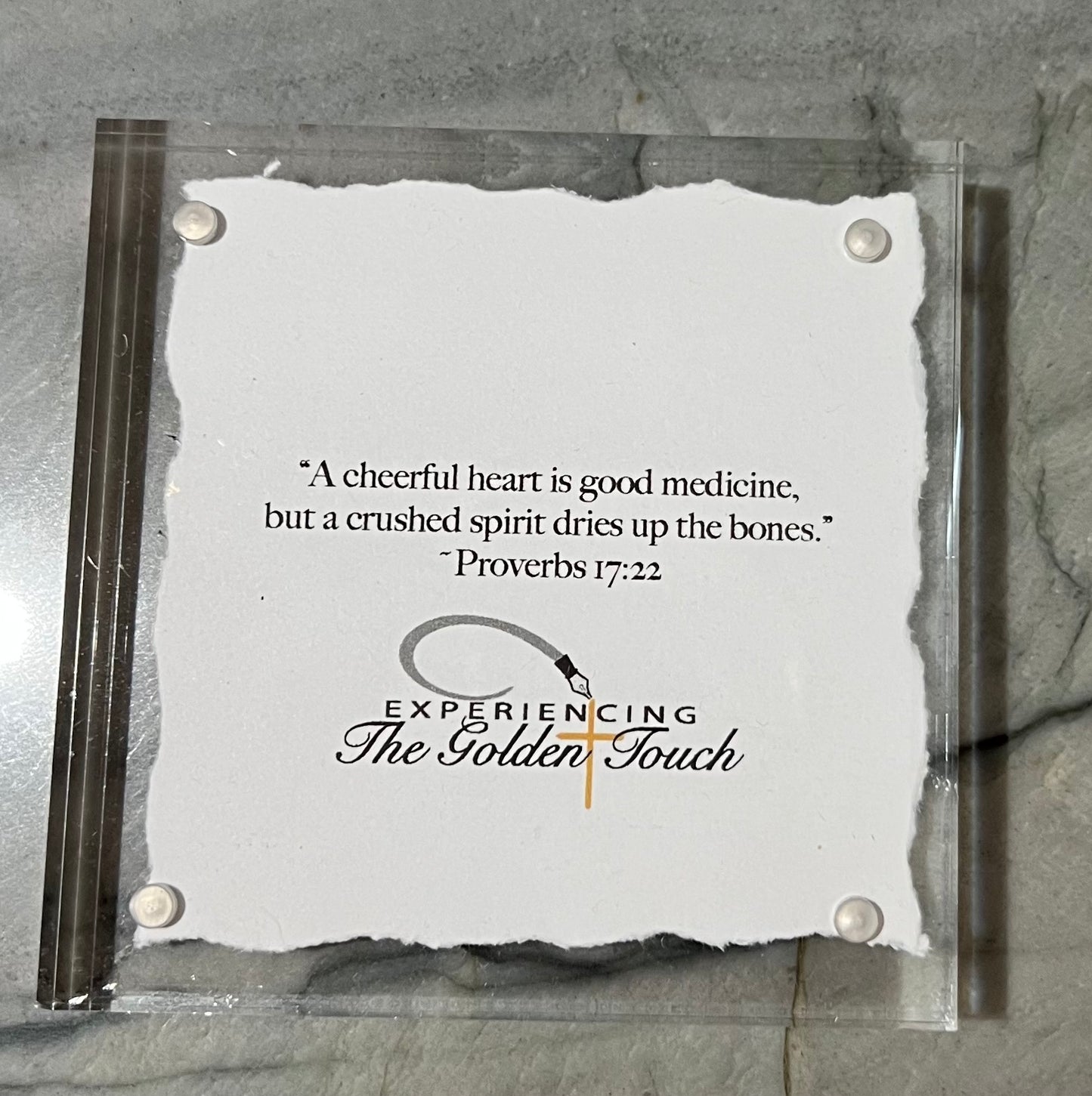 Choose Positivity 4 x 4 acrylic block in blues