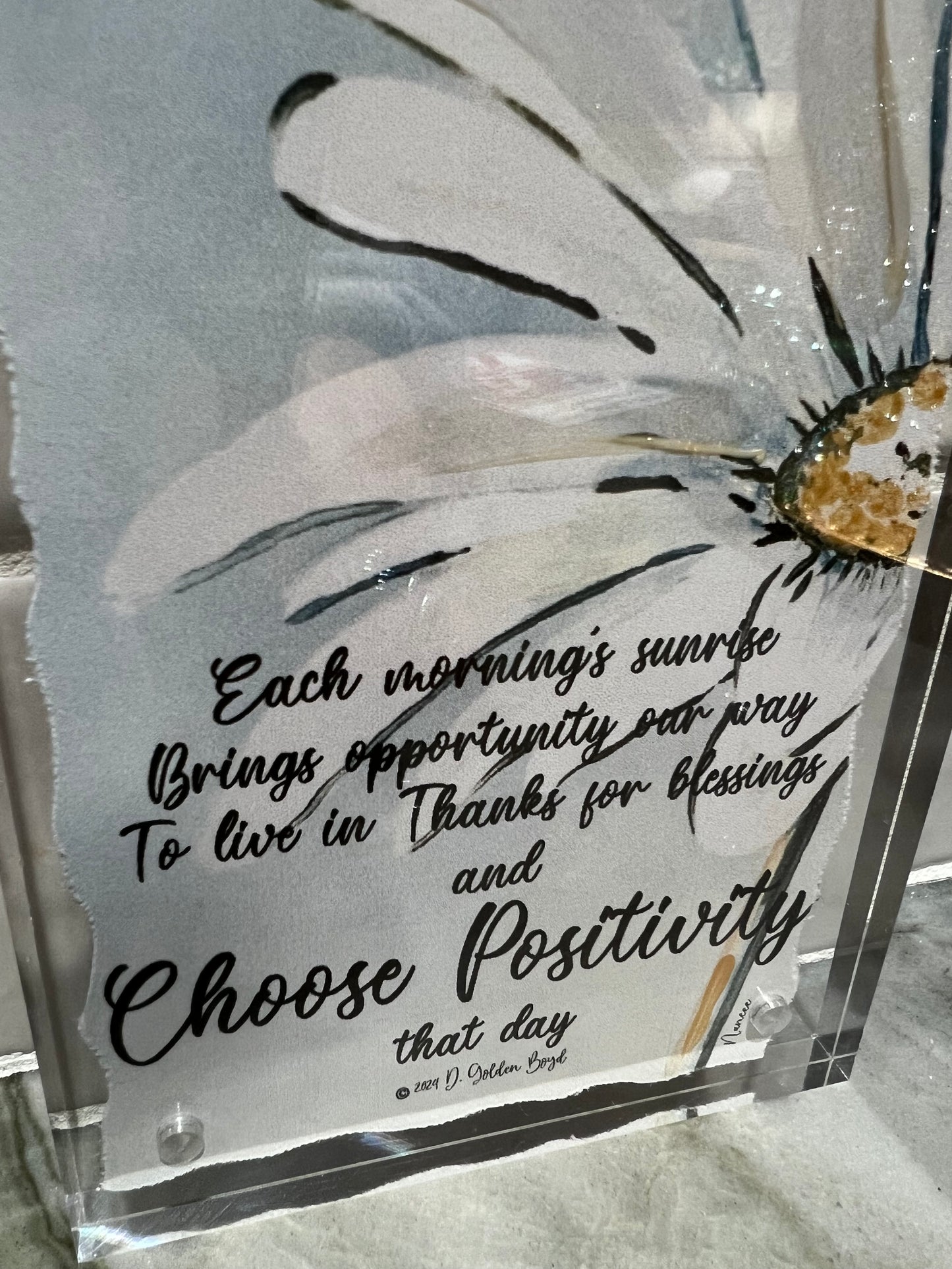 Choose Positivity 4 x 6 acrylic block - extended verse!