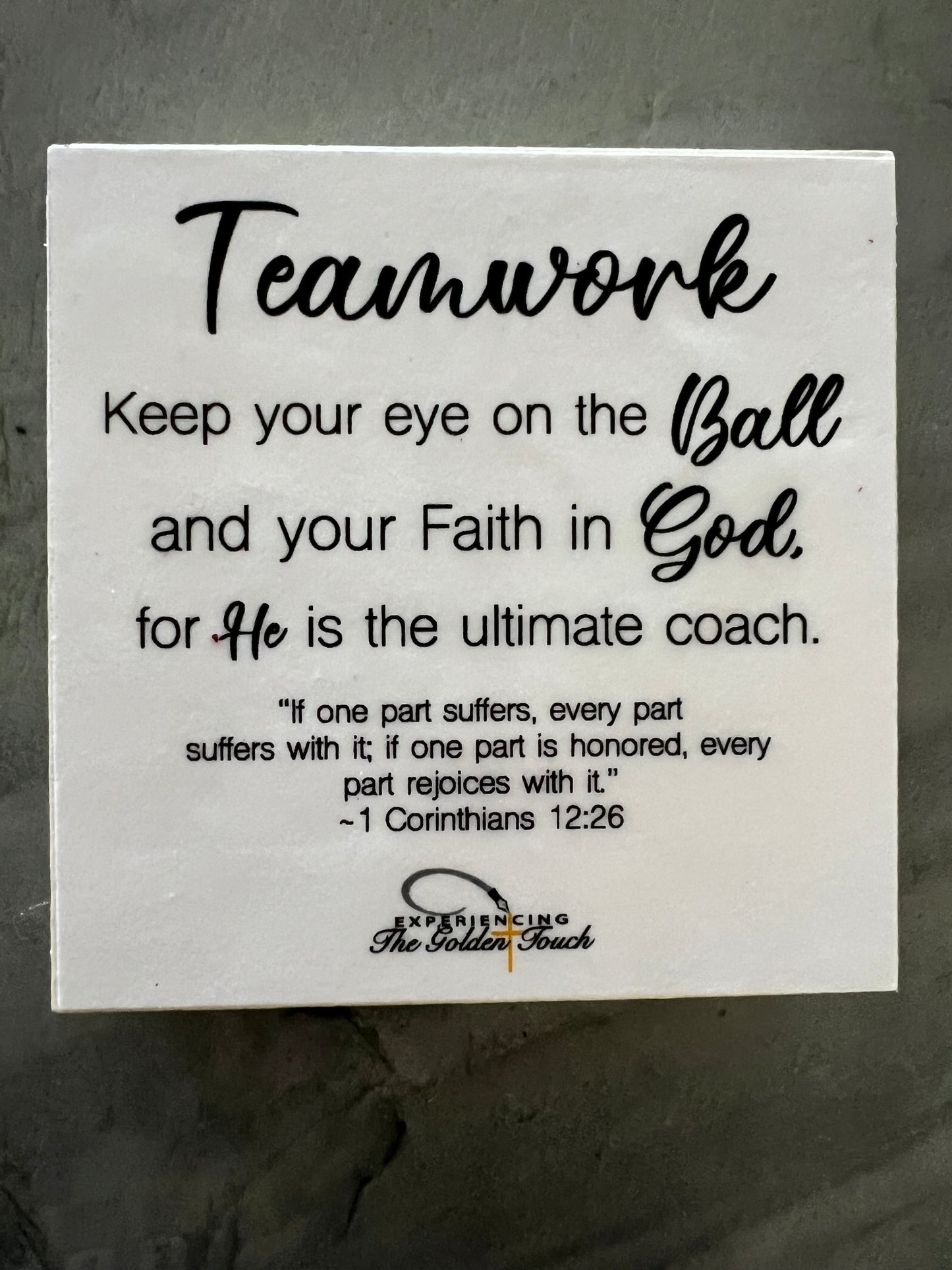 Baseball wooden block 4" x 4"