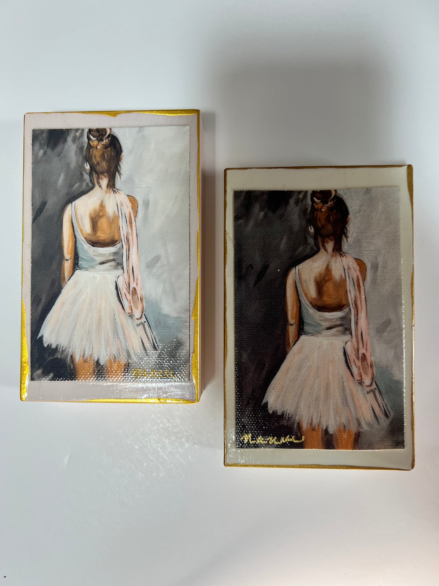 Let's Dance 3"x5" wooden block - Ballerina