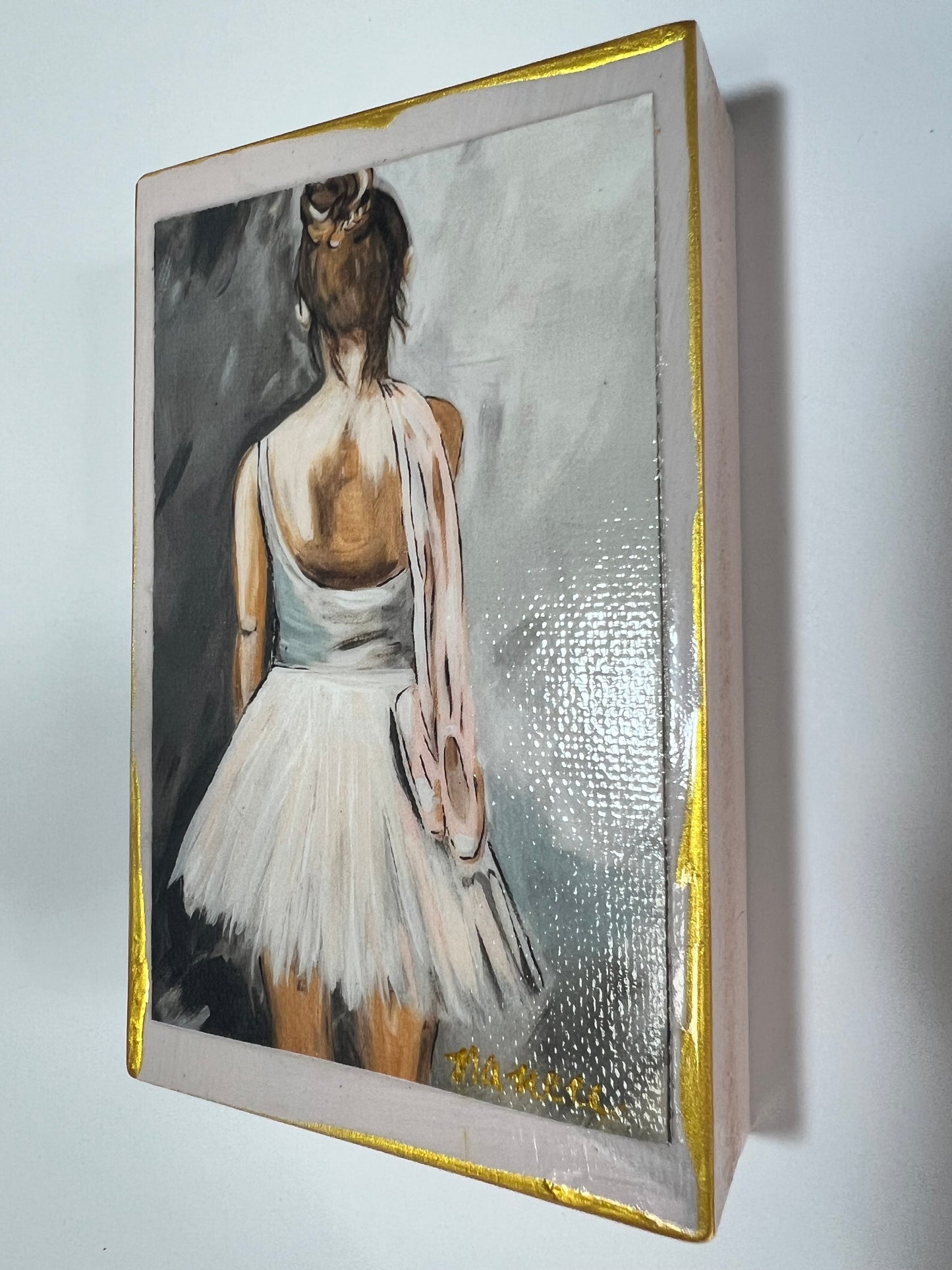 Let's Dance 3"x5" wooden block - Ballerina