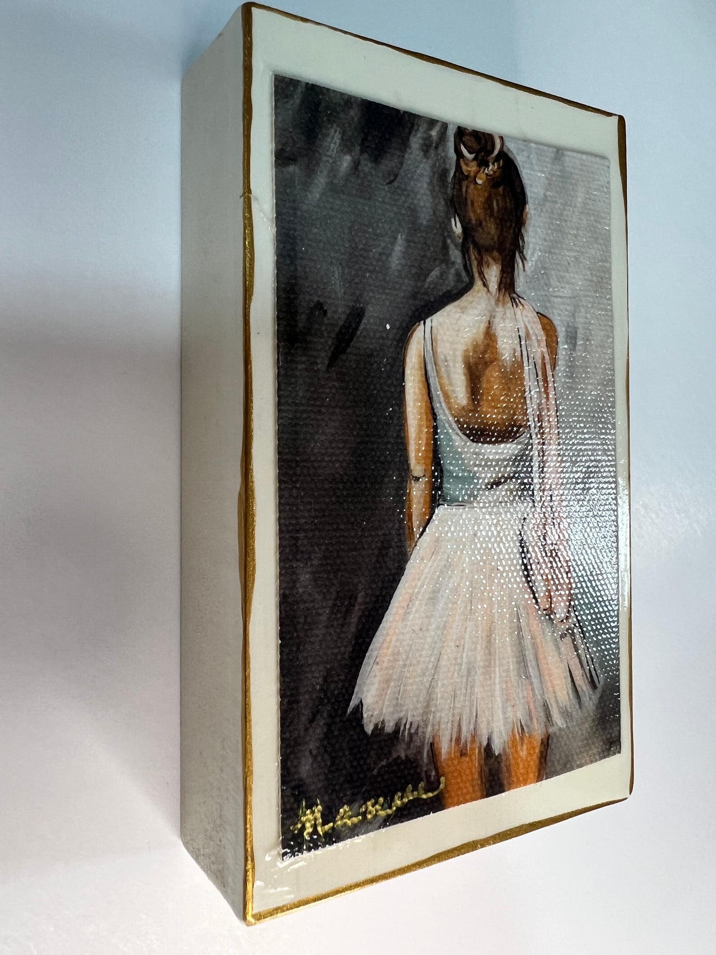 Let's Dance 3"x5" wooden block - Ballerina