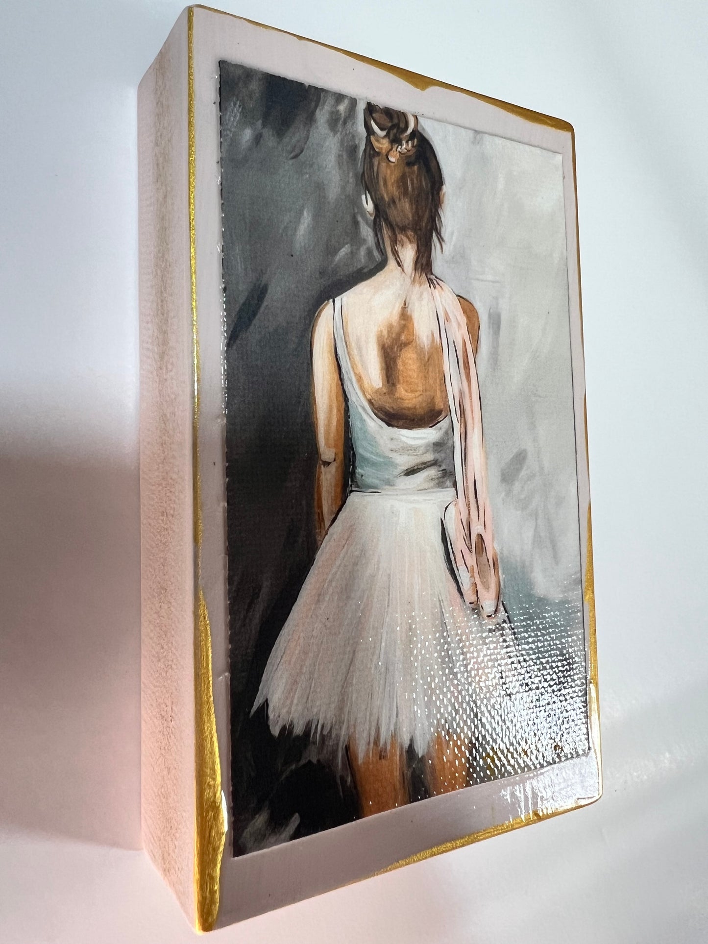 Let's Dance 3"x5" wooden block - Ballerina