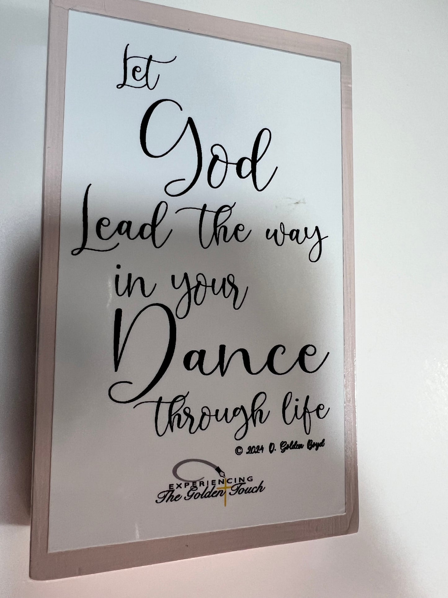 Let's Dance - 3"x5" wooden block - Ballet Slippers
