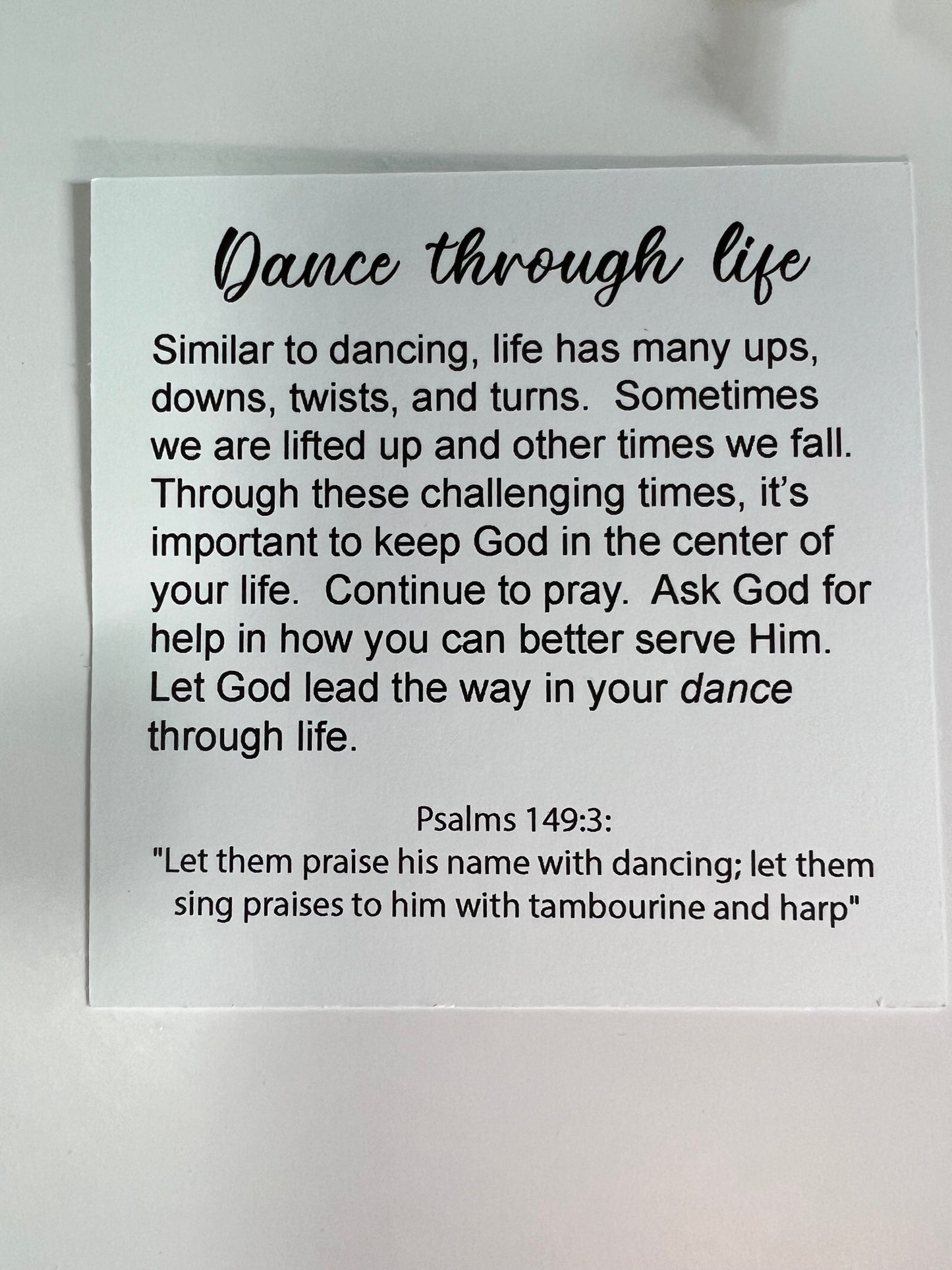 Let's Dance - 3"x5" wooden block - Ballet Slippers