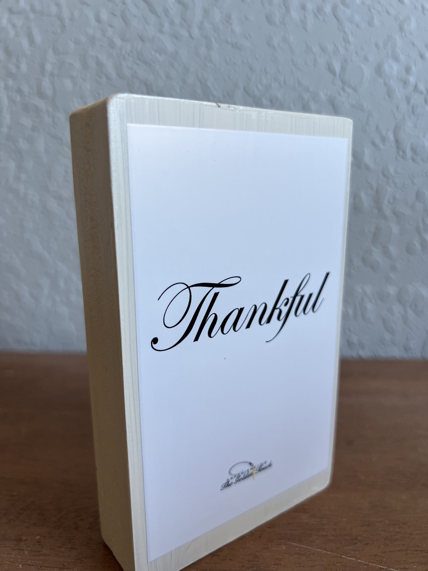 Thankful Pumpkin - painted wooden freestanding block 3"x5"