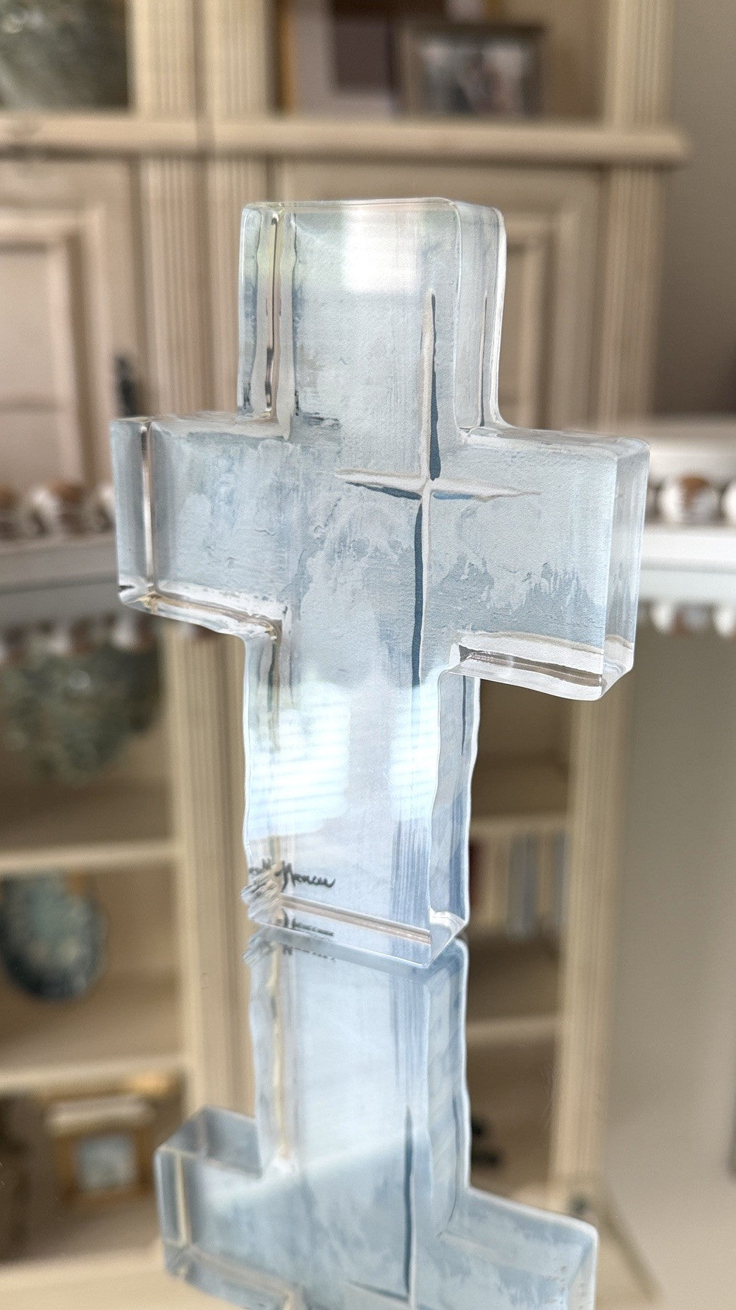 Acrylic Cross in barely Blue