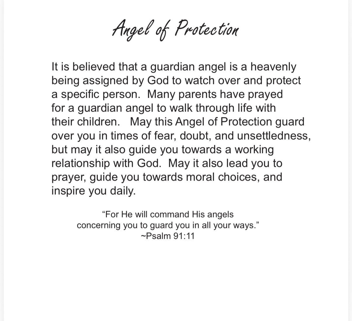 Acrylic Angel of Protection
