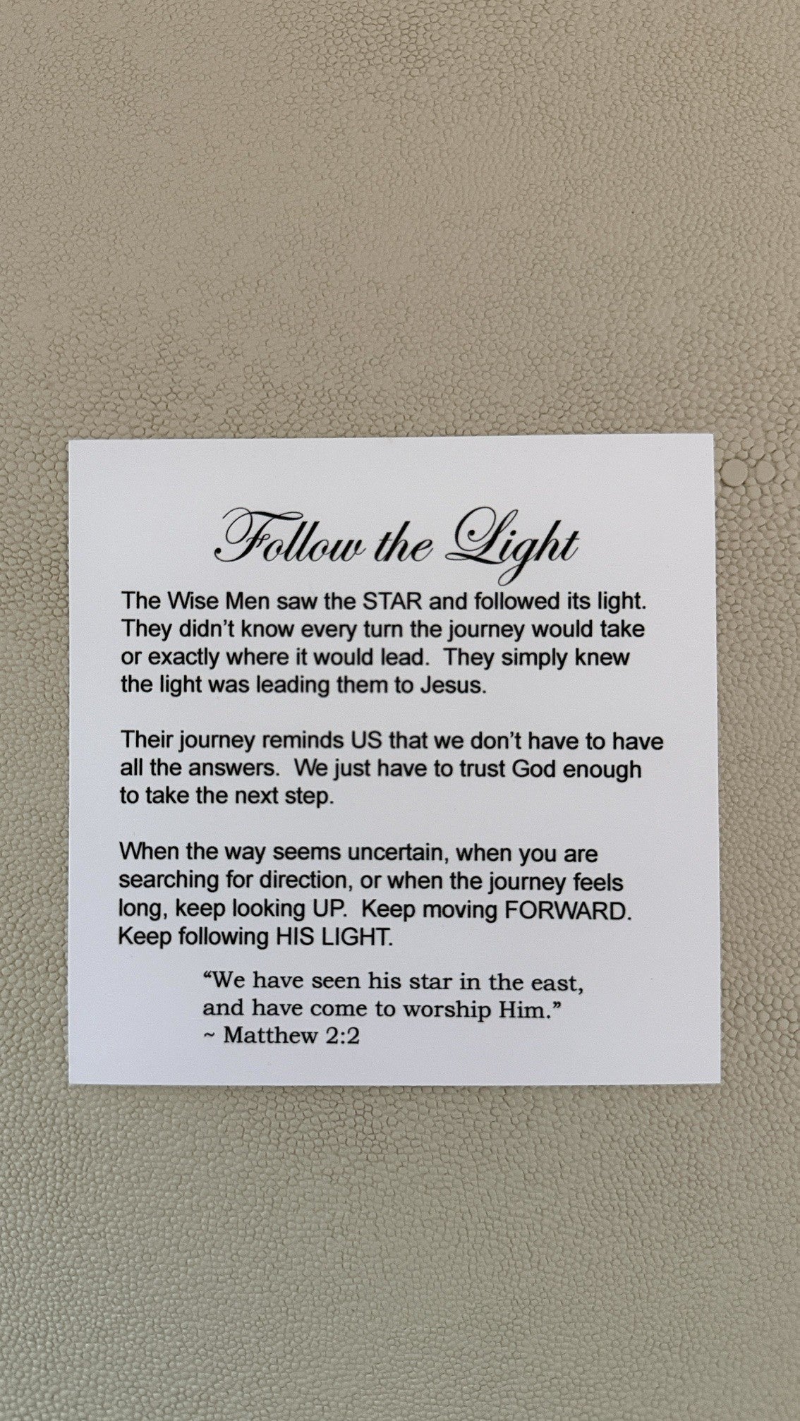 2026 Ornament: "Follow the Light"